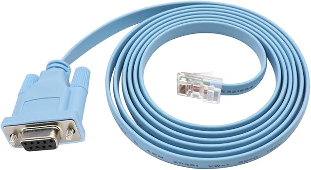 QiCheng&LYS Cisco Console Cable Rj45 to DB9, Female Serial RS232 Port to RJ45 Male Cat5 Ethernet LAN Rollover Console Cable Switch Cable Cisco 1.8m (DB9-RJ45)