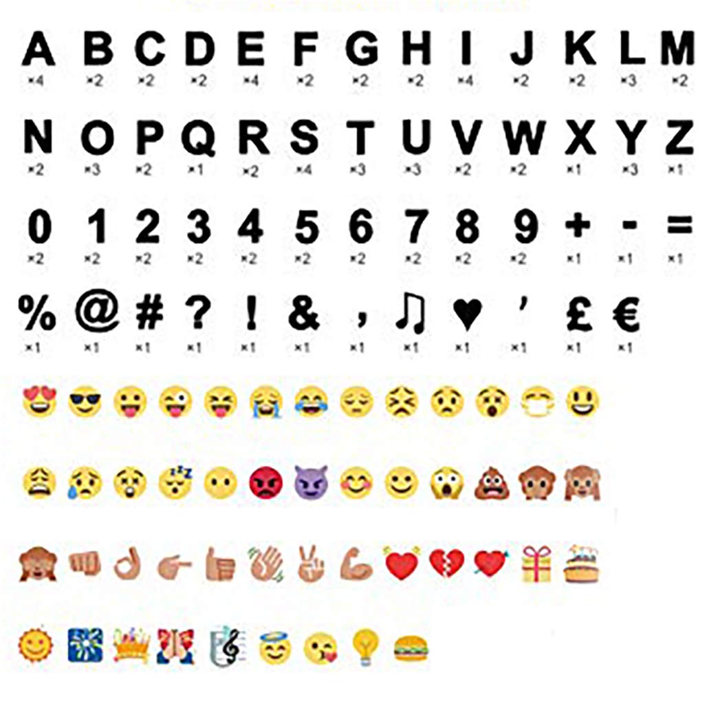 Buy 148pcs Black And White Extra Letters Number Symbols Cards