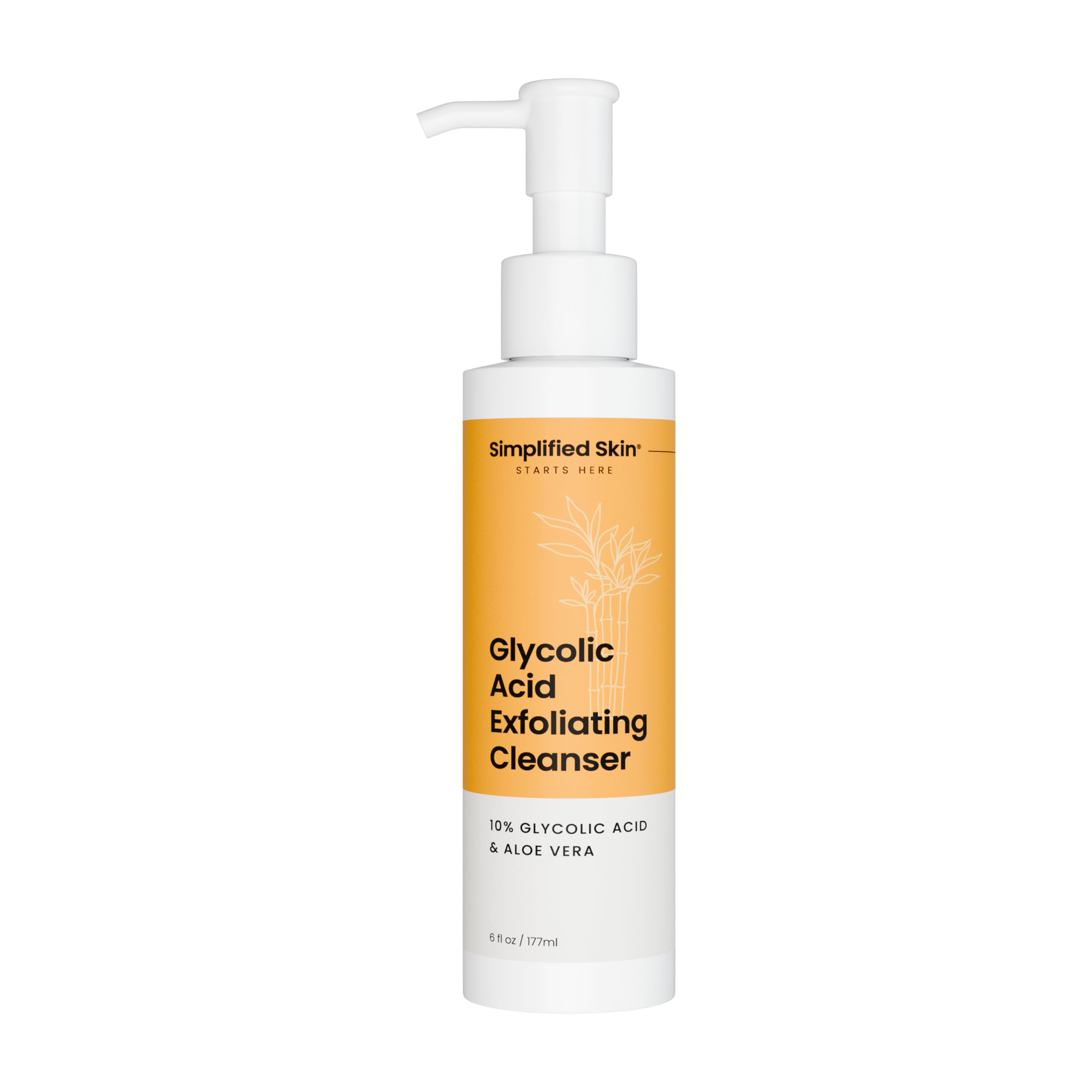 Simplified Skin Detergente viso con acido glicolico per esfoliare e anti-invecchiamento, detergente con 10% di Aha per eliminare l'accumulo e unificare il tono su viso, ascelle e corpo, con