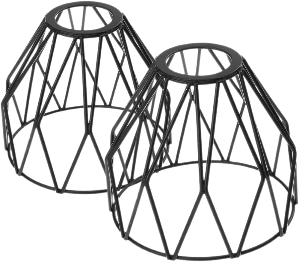 Shades Metal Cage Lampshade Industrial Clamp on Metal Bulb Guard Cage Vintage Ceiling Fan Light Cover for Pendant Light