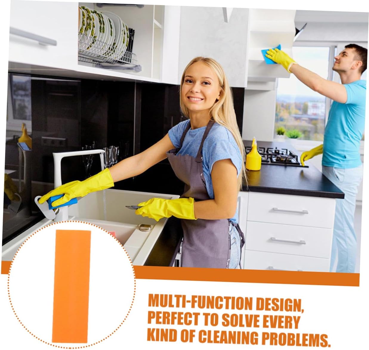 Ciieeo 3pcs Stainless Steel Kitchen Faucet Cleaner Eraser Set Limescale Remover for Glass and Mirror Heavy Duty Scrub Brush for Home Cleaning