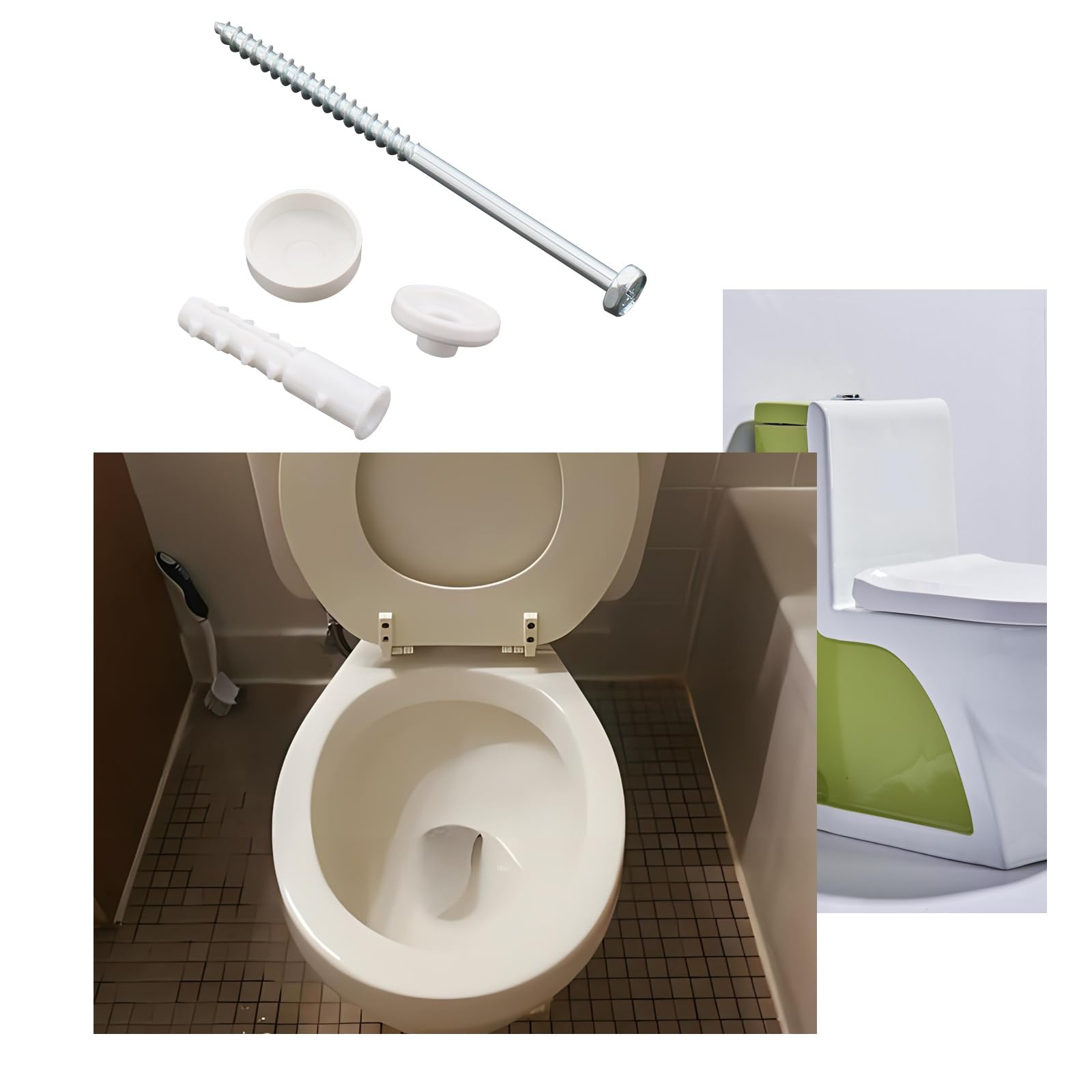 LT Easiyl 2 Sets Toilet Bidet Anchor Bolts Set Toilet Mounting Screws with Plastic Washers Toilet Fixing Pin Toilet Mounting Accessories