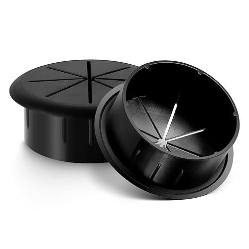 Vista 30 de HYCC Paquete de 5 ojales flexibles de escritorio de 2-3/8 pulgadas, organiza cables y cables en equipos de oficina, componentes de computadora