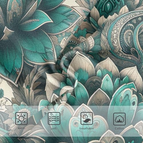 Teal Boho Floral Paisley Flowers Underwear Toddler Girl, Girls' Underwear, 2T–8 Years3