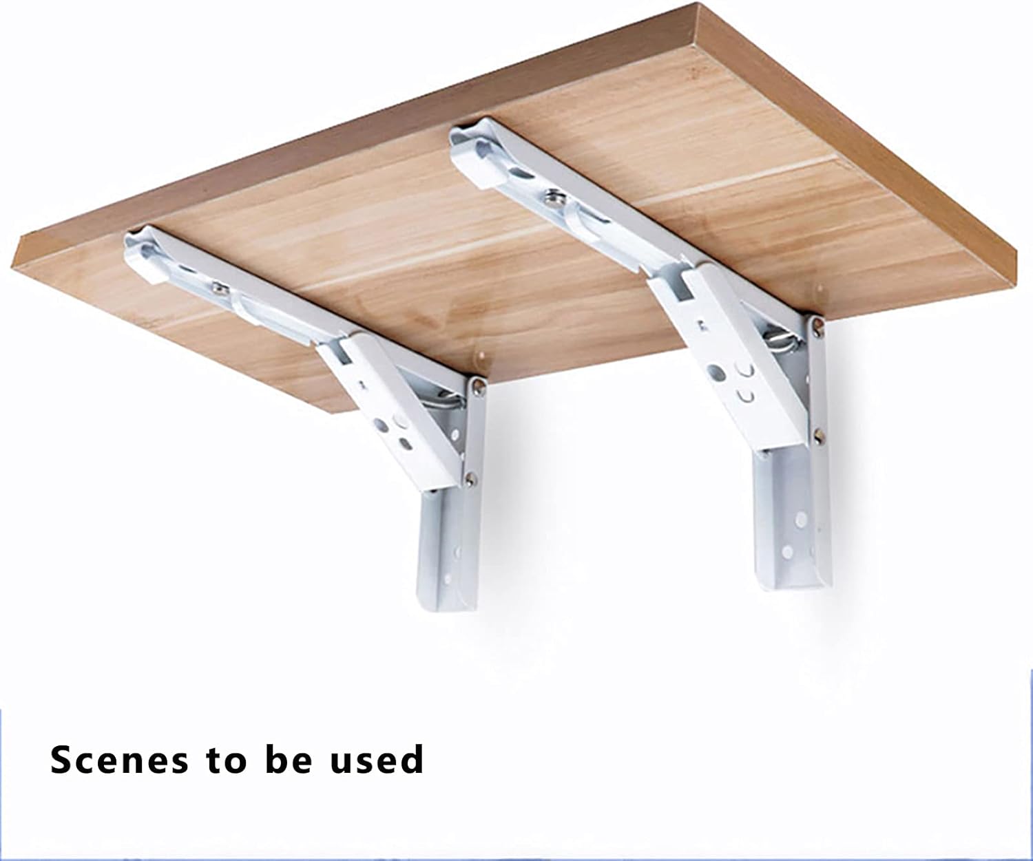 Folding Shelf Brackets,2pcs 12 Inch Heavy Duty Collapsible Shelf Bracket,L Brackets for Shelves,DIY Wall Mounted Shelf Bracket,for Table Work Bench Space Saving