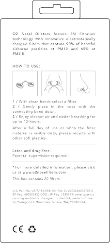Miniatura 8 de Filtros de nariz O2 con filtración 3M - Filtros de nariz para alergias - Filtro nasal para alergias - Máscara de polvo de fosa nasal, filtro de humo