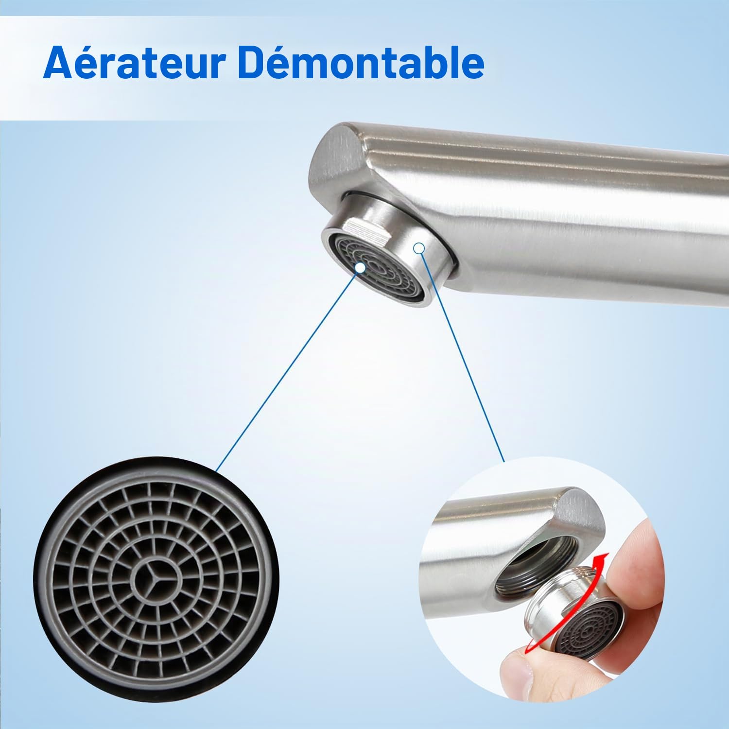 Robinet Salle de Bain Robinet Lavabo - Cascade Moderne Design Elégant Robinetterie Chromé Mitigeur en Inoxydable Eau Chaude et Froide Disponible