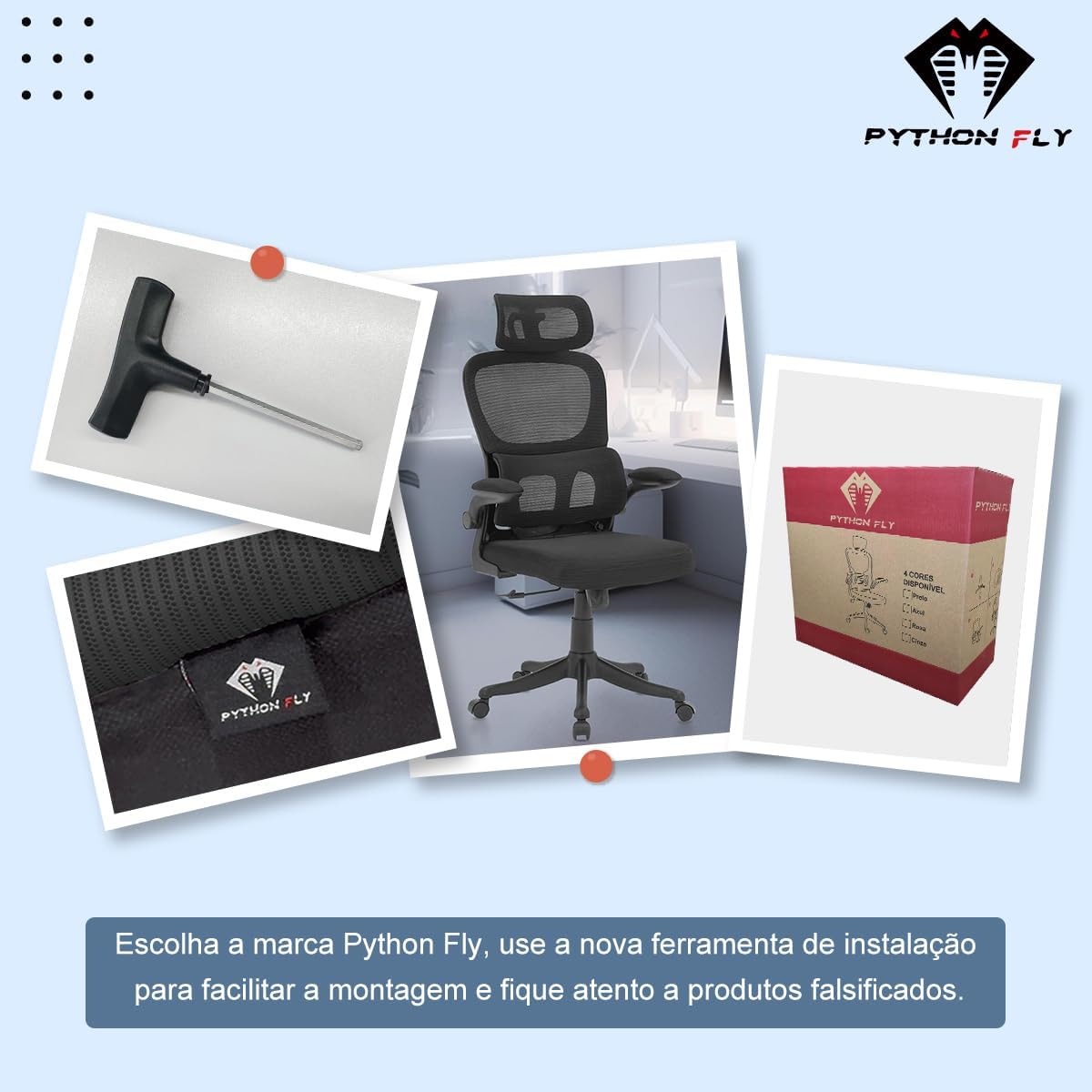 61joncVo1ZL._AC_SL1200_ Cadeira de Escritório Ergonômica Python Fly: Review Completo 2025