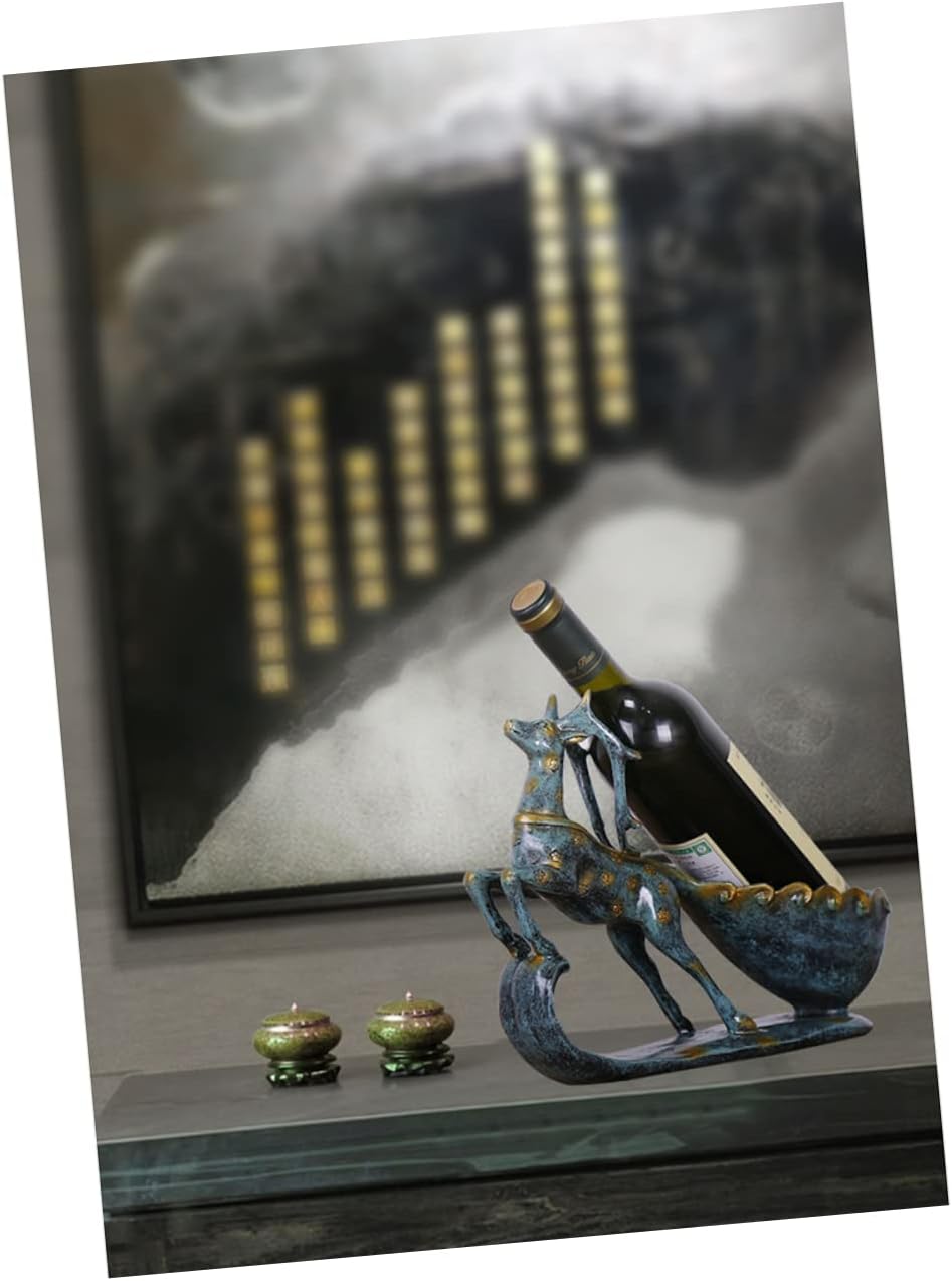 Resin Wine Rack Deer Freestanding Wine Holder for Home or Bar Decor Creative Storage