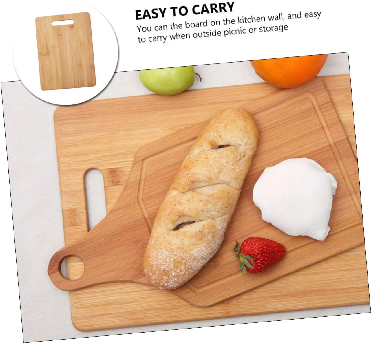 Wooden Chopping Board Set Smooth Surface Kitchen Cutting Board for Fruits Vegetables and Meats Safe Food-grade Material and Anti-deformation Design for Home Cooking