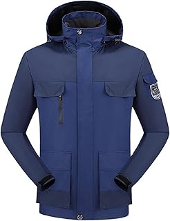 Generisch Men's Rain Jacket Men's Waterproof Outdoor Jacket Wind Jacket Rain Clothing Windproof Breathable Raincoat Men's Rain Suit Jacket Lightweight Sports Jackets with Hood