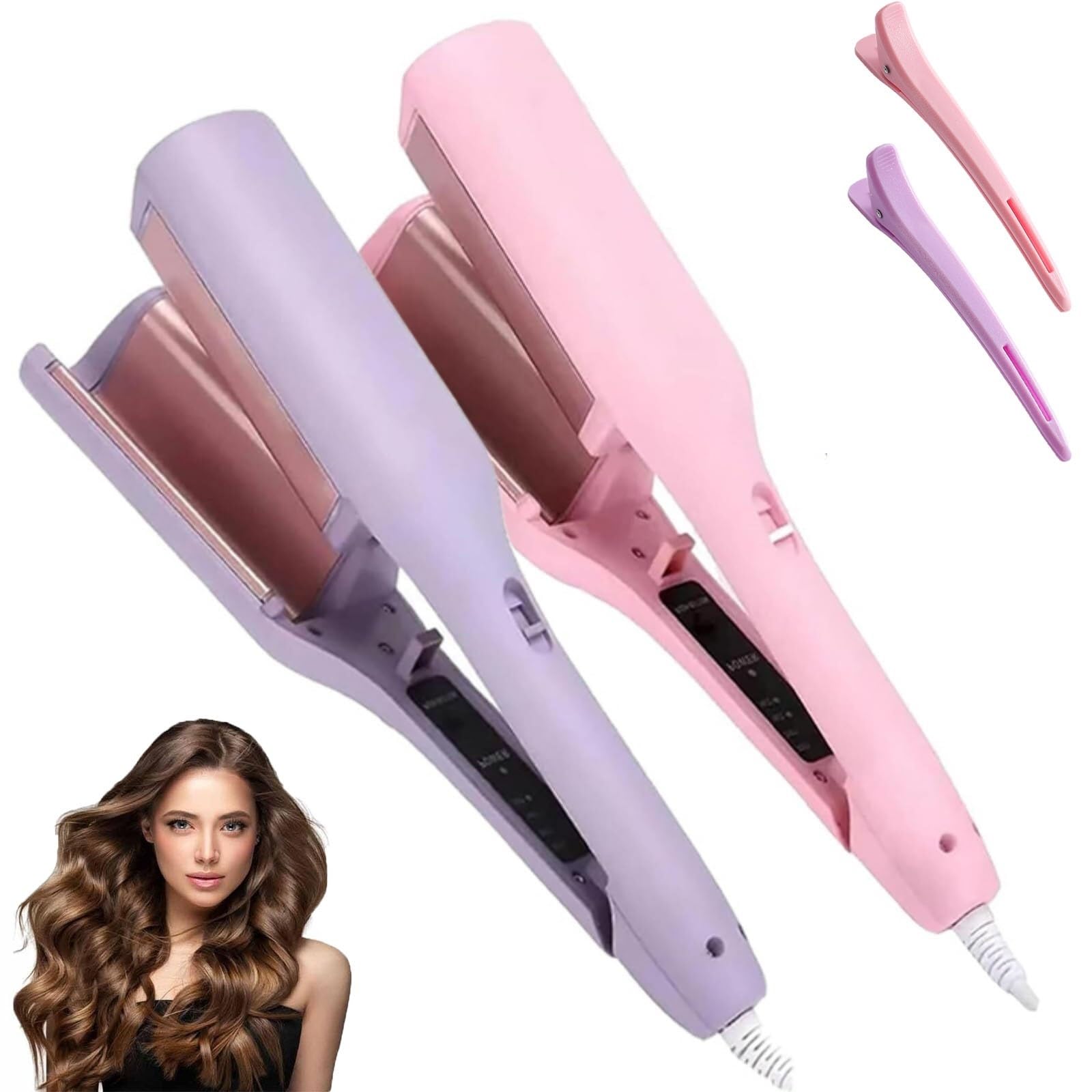 Curluxe French Curls Iron, Curluxe Create Frizz-Free French Curls Effortlessly Curling Irons, French Wave Curling Irons, 15-Second Heat-Up, Four Settings, Travel Curling Iron