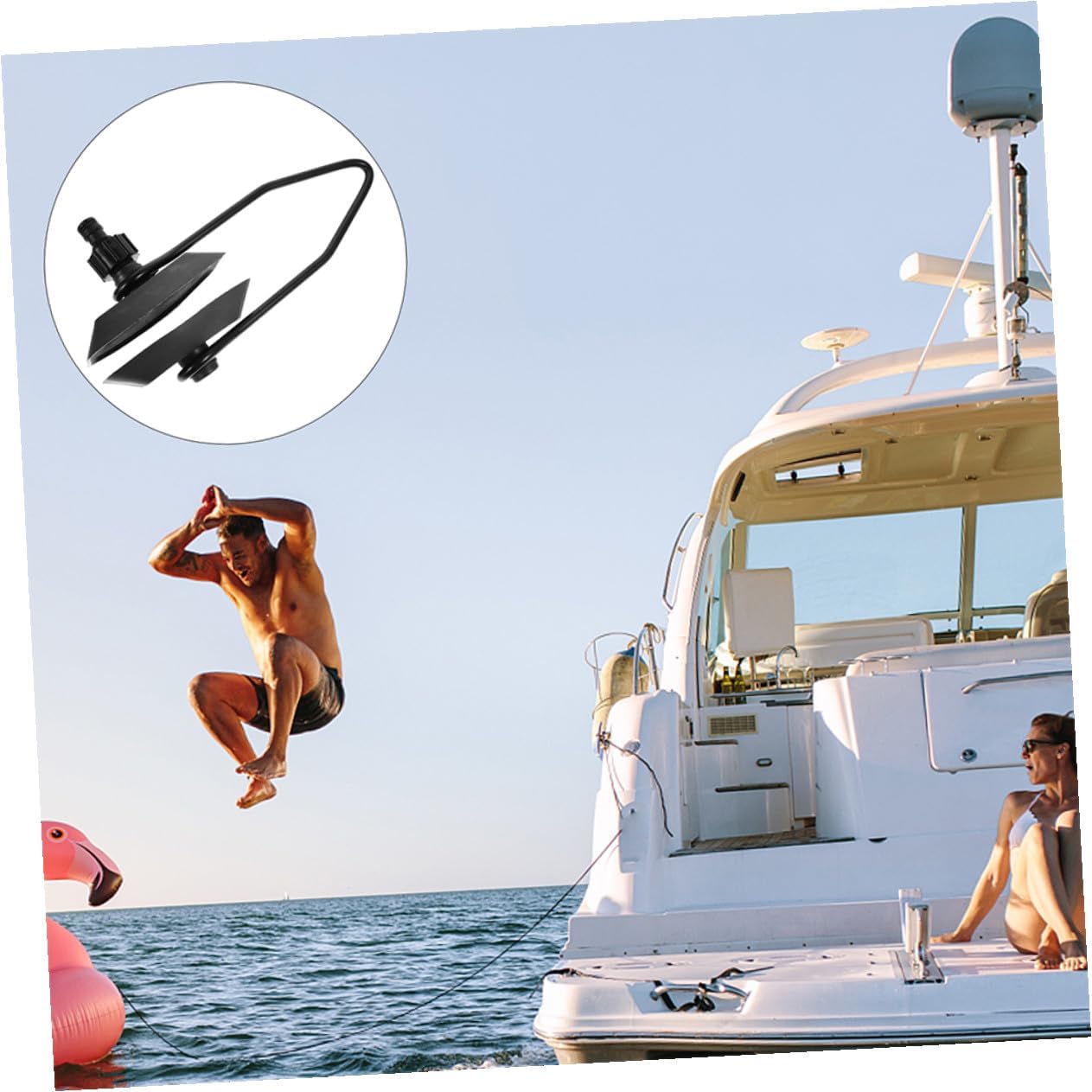 VICASKY 2pcs Boat Ear Muff Engine Flusher Kit for Outboard Motors, Marine Motor Water Flushing Tool with Sturdy Seal, Compatible with Standard Garden Hose for Boat Engine Maintenance