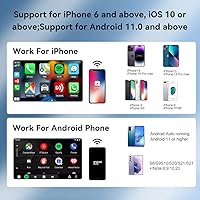 Vista 2 de Carlinkit Adaptador CarPlay 2Air 5.0, 2-Dual-Convertir CarPlay con cable a Android Auto inalámbrico y con cable a inalámbrico, para CarPlay