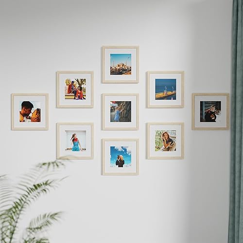 Miniatura 7 de Vittanly Marcos de fotos de 12 x 12 pulgadas para pared, para exhibir fotos de 8 x 8 pulgadas con paspartú o de 12 x 12 pulgadas sin paspartú,