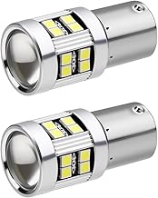 P21w 1156 BA15S LED Bulb, 6W 12V-24V DC10-30V White 6000K Super Bright Reverse Lights for Stop Drl Parking Turn Signal Light RV Tail Brake Rear Fog Lamp Position (2 Pcs)