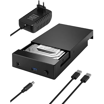 Hard Drive Docking Station USB 3.0 SATA HDD Dock for 2.5 and 3.5 Inch SATA HDD/SSD 5Gbps with UASP Plug & Play External Hard Drive Adapter for Windows/Mac/Linux