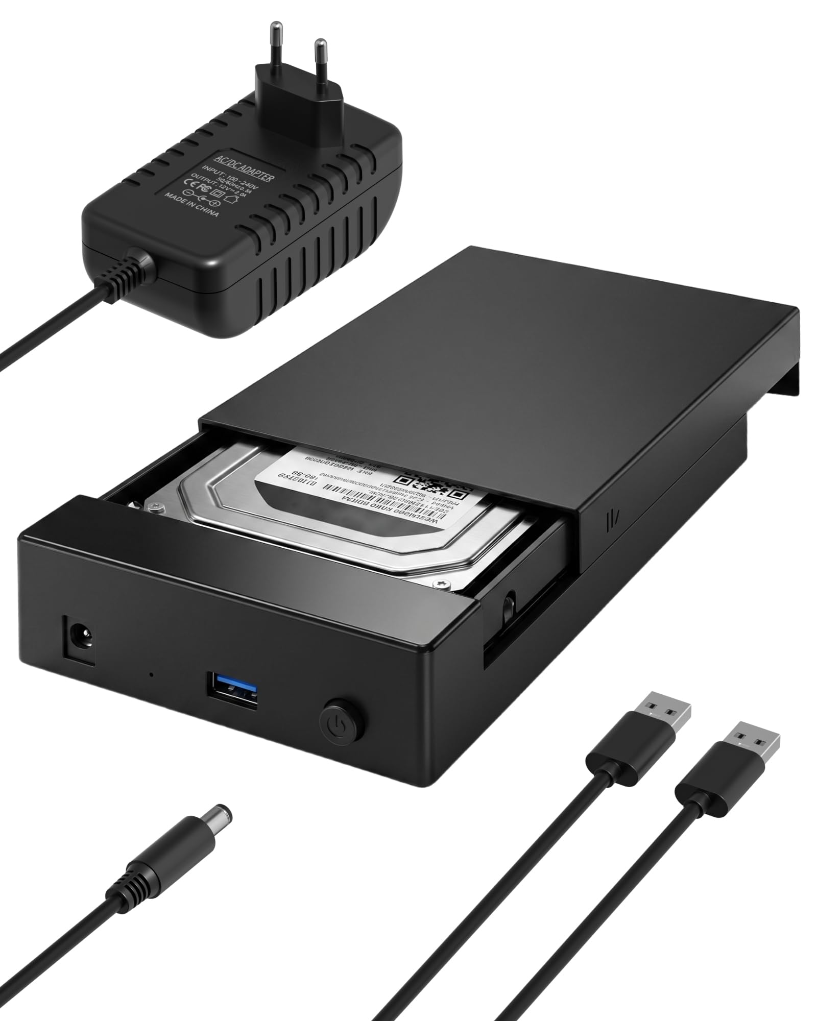 Festplatten Dockingstation, USB 3.0 SATA HDD Dock für 2,5 und 3,5 Zoll SATA HDD/SSD, 5Gbps mit UASP Plug & Play, Externer Festplatten Adapter für Windows/Mac/Linux