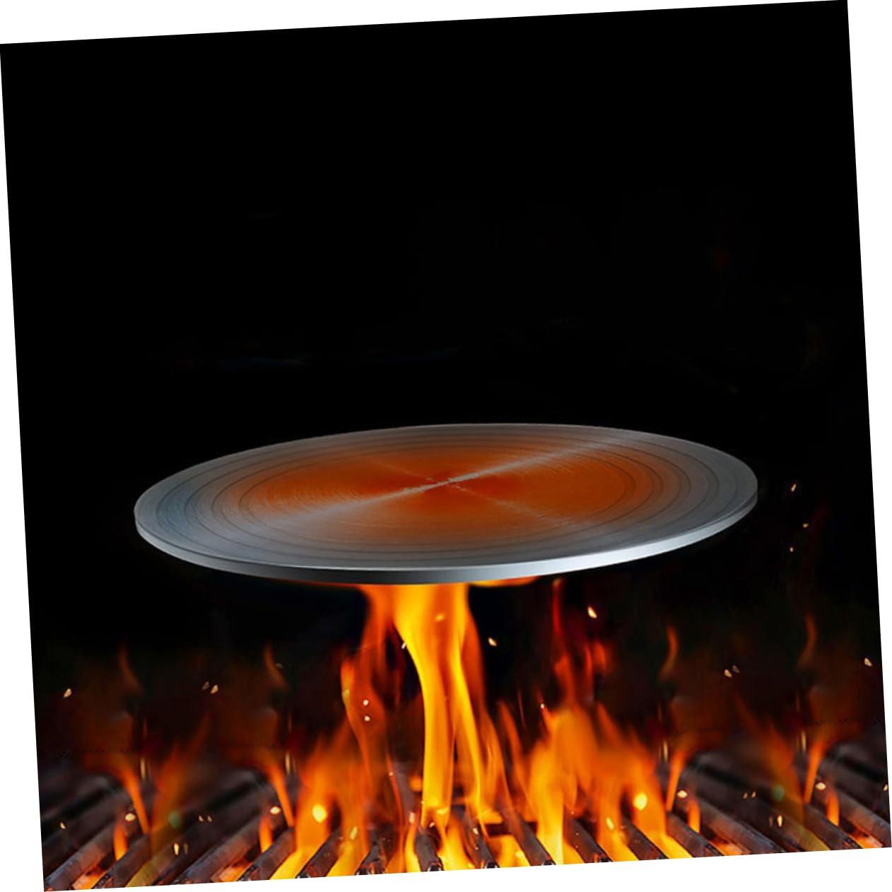 POPETPOP Placa Conductora de Calor para Estufa de Gas 24 Cm, Placa Difusora de Aluminio Negra, Protección Antiquemaduras para Utensilios, Compatible Cocina Interior y Camping, Accesorio