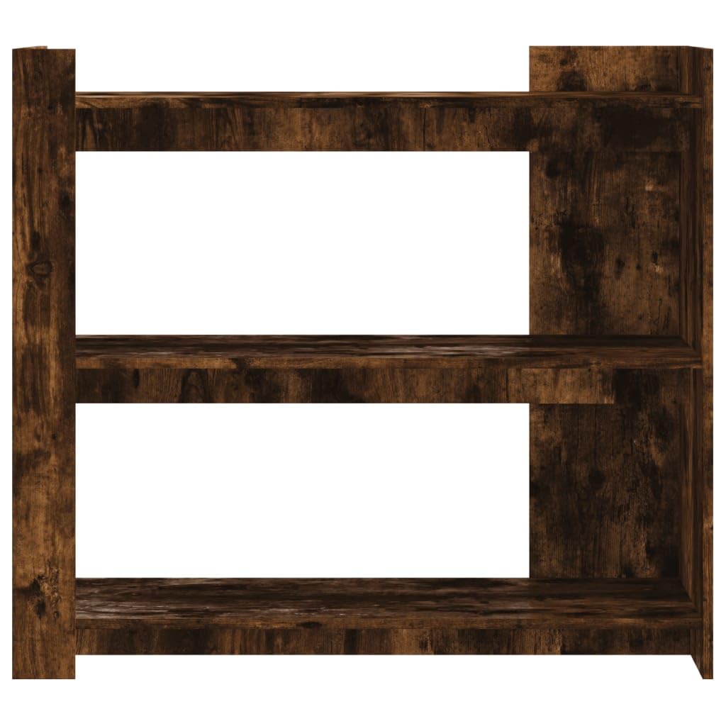 Mesa consola de roble ahumado de 100 x 35 x 90 cm de material de madera, mesa de pasillo clásica con mucho espacio para libros, artículos decorativos y plantas, incluye soporte de pared para