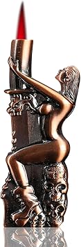 Retro-Style Lighter, Refillable Butane Torch, Butane Soft Flame Lighter (No Gas) (Skeleton-1)