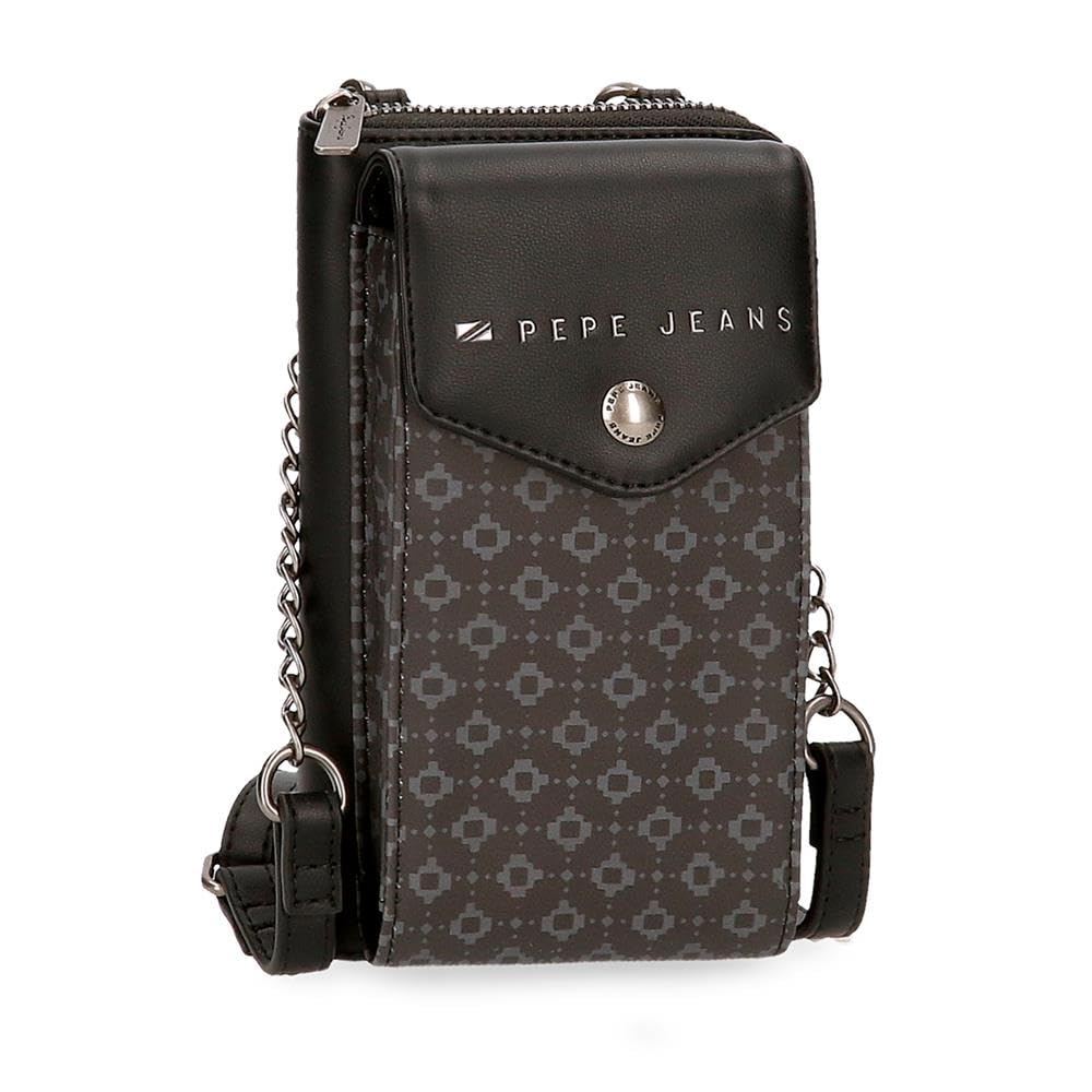 Pepe Jeans Bethany Faux Leather Wallet and Coin Purse, Black, Green, Various Sizes, Black, Taglia Unica, Mobile Wallet