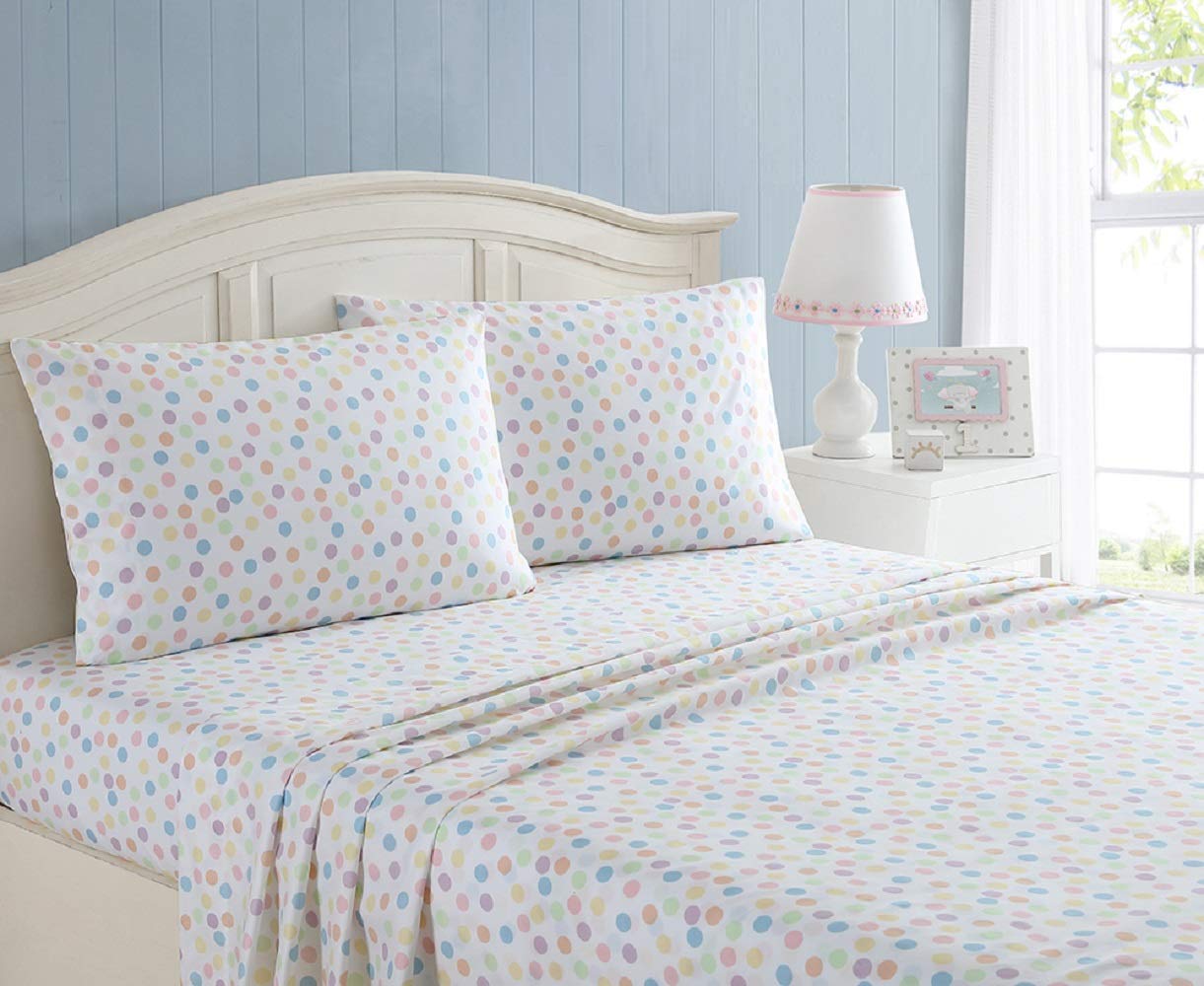 Kute Kids Super Soft Sheet Set - Made with Special Designs and Characters, Includes Pillowcase(s); Available in Twin, Full & Queen Size (Toddler, Fun Dot Drops)-picture-25