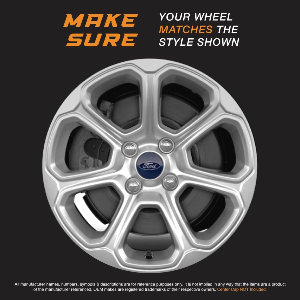 16" Gloss Black Wheel Skin Set Made for Ford Ecosport SE (2018-2022) | Durable ABS Plastic Cover Hubcap | Fits Directly Over OEM Wheel