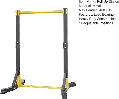 Miniatura 9 de Barra de dominadas portátil de pie, estación de gimnasio en casa para niños, adolescentes y adultos (capacidad de 400 libras) - Equipo de potencia