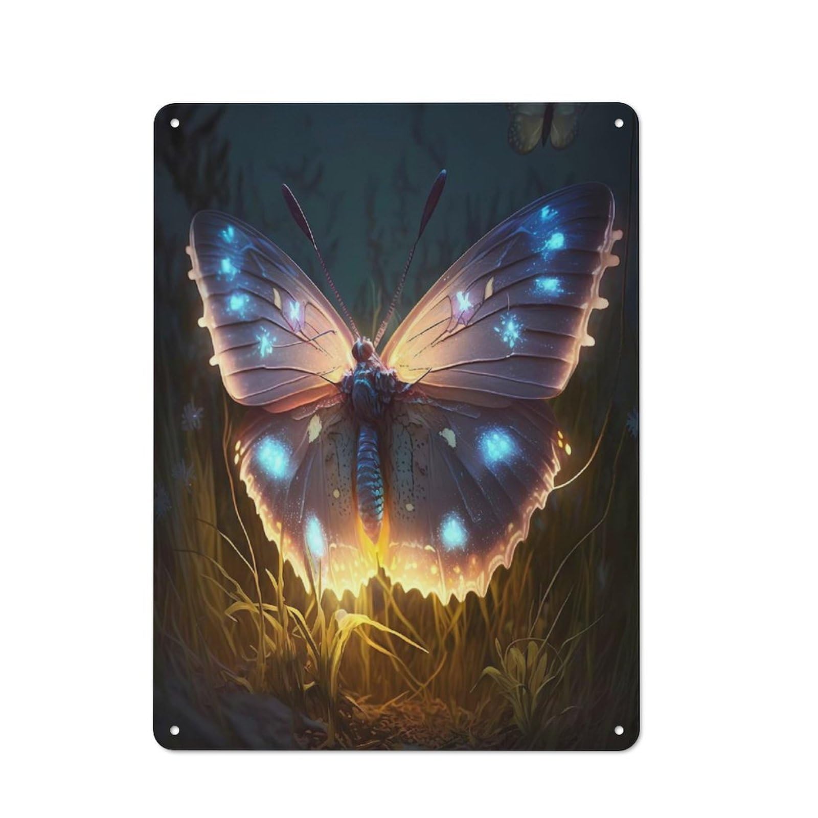 Junmoney Butterfly Ethereal Vintage Metal Wall Sign 40X30cm For Hobby Room Or Studio, For Hobby Room Decor Fans