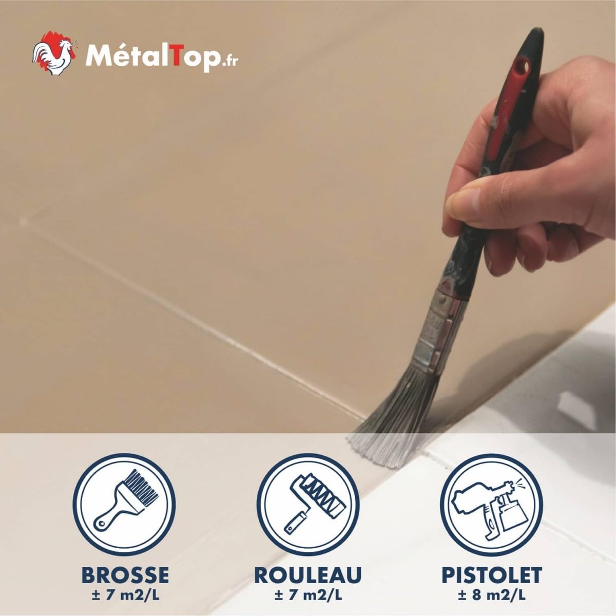 Metaltop - Peinture Sol Mat - Noir signalisation - RAL 9017-1 L - Finition mate pour béton de garage, atelier ou entrepôt