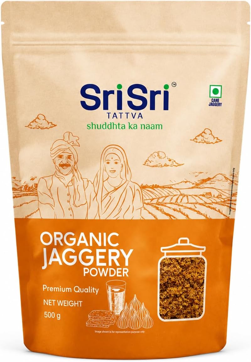 Sri Sri TATTVA shuddhta ka naam Organic Jaggery,500G (Powdered Form)