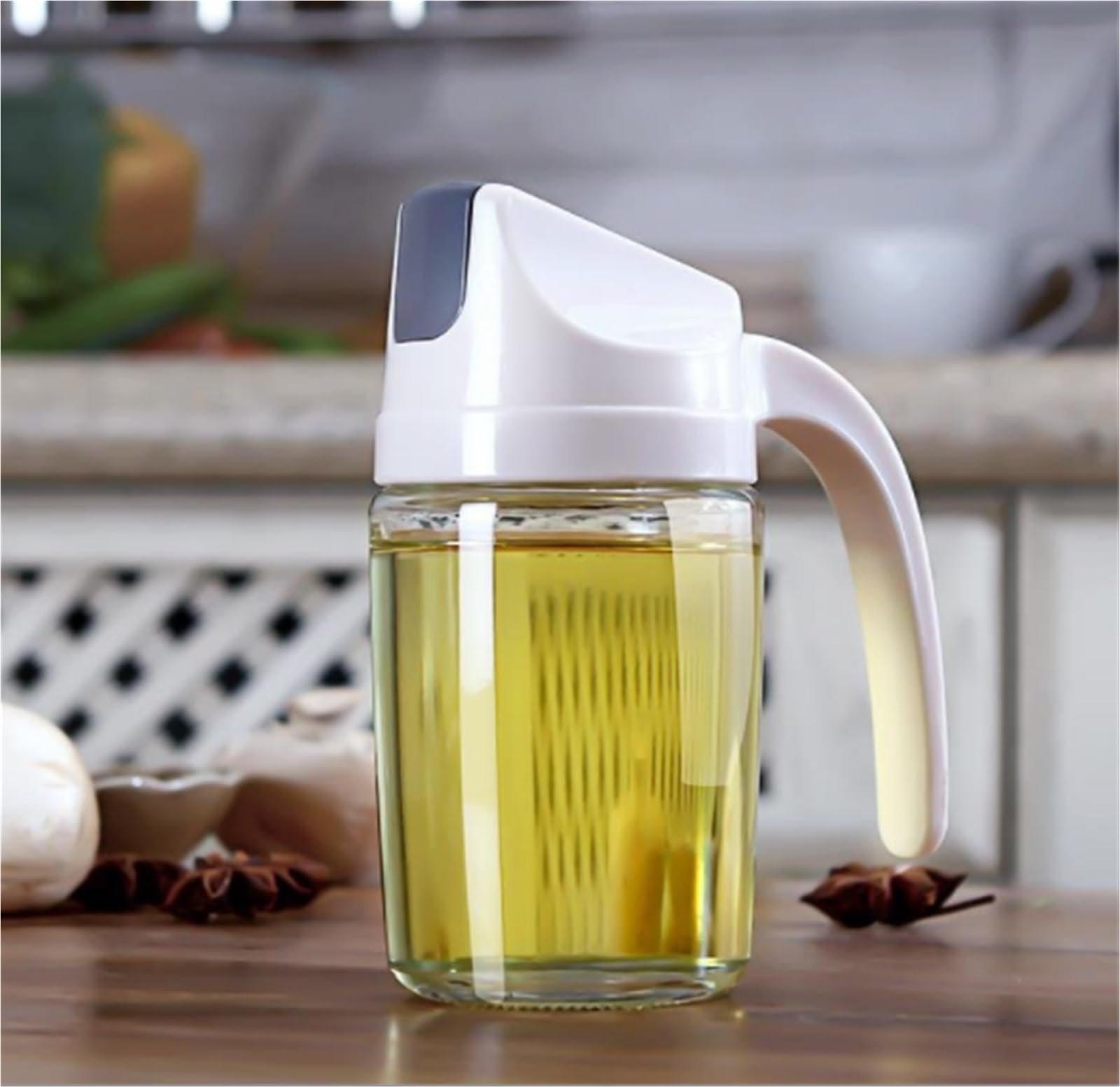 Butelka Z Dozownikiem Oliwy Szklana Butelka Dozownika Oliwy Z Oliwek Do Frytkownicy Powietrznej, Grilla Sałatkowego, Opryskiwacza Oleju Akcesoria Kuchenne(300ml)
