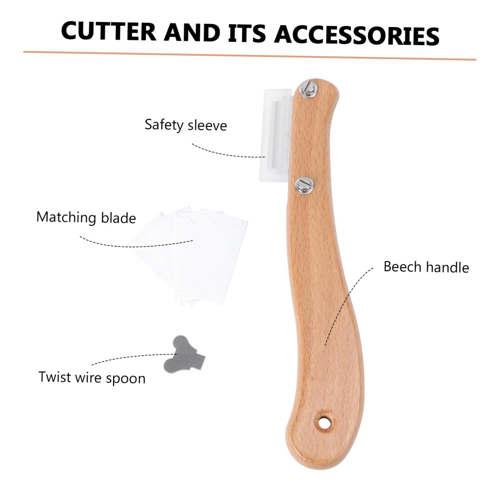 Healifty Couteau à Pain Courbé 304 Acier Inoxydable Avec Manche En Bois, Lame Remplaçable 5 Pièces, Trancheuse Pâtisserie Pour Découpe Précise, Outil La Cuisine Professionnel Pour Pain Et Gâteau