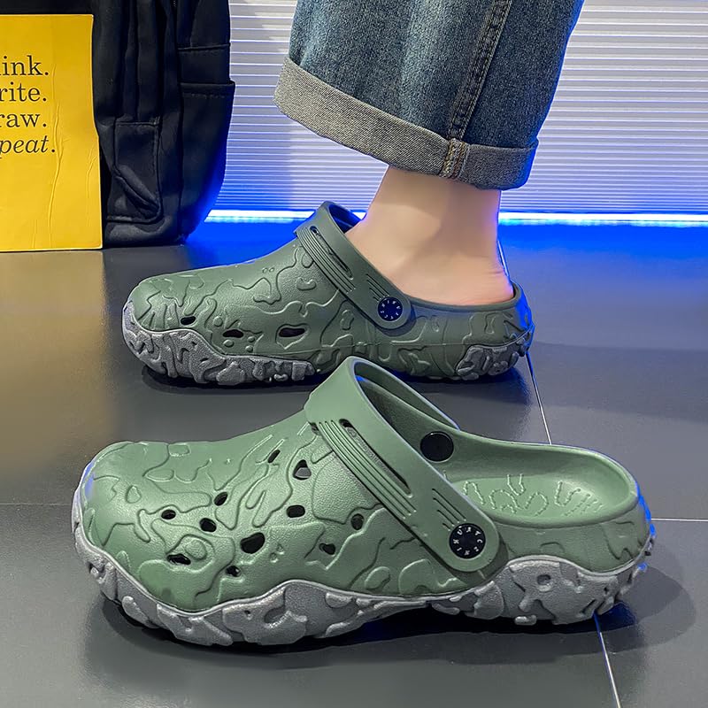 Image of Men's Clogs Garden Shoes Adult Mules Outdoor Sports Sandals Summer Water Beach Shoes Casual Slippers Lightweight Breathable