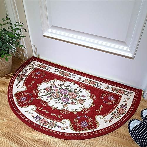 European semi-Circular Carpet Door mats mat Door Entrance Hall Bathroom Bathroom Door Household Non-Slip mats, 50 * 80CM, Q83 Blue (semi-Circle)