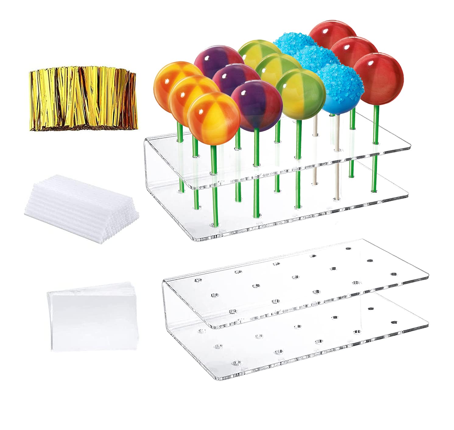 mumisuto Support De Sucette, Support Sucette Bois, PréSentoir à Cake Pops 60 Trous, Cake Pop Stand, Lollipop Stand, Support Pop Cake Pour Mariage, Anniversaire, Bal De Fin D'AnnéE