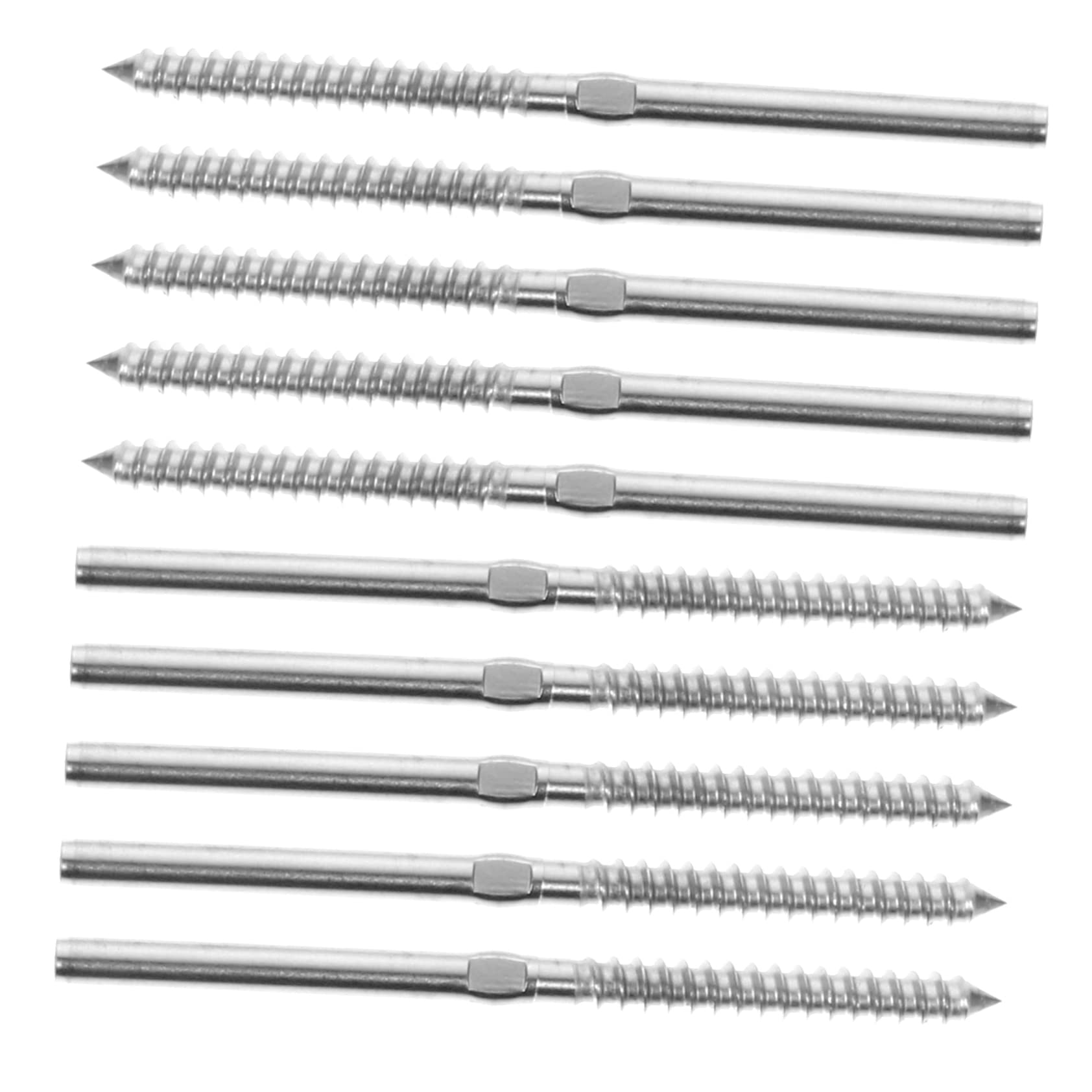 HOMSFOU Handed Thread Swage Lag Screws 4.13 Inch Straight Rod Stainless Steel Wire Rope Accessories for Cable Railing Deck Post Fasteners Indoor Outdoor