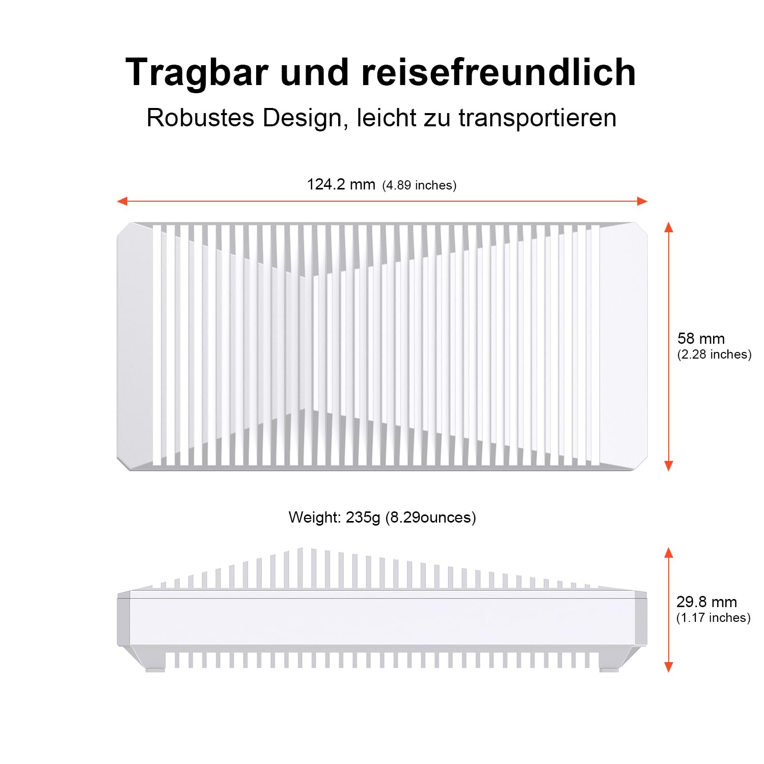 QWIIZLAB Lüfterloses 80Gbps M.2 NVMe SSD Gehäuse mit Aluminiumgehäuse, kompatibel mit Thunderbolt 5/4/3, abwärtskompatibel mit USB4/UBS3.2/3.1/3.0, unterstützt PCIe M.2 SSD bis zu 8 TB (Silber)
