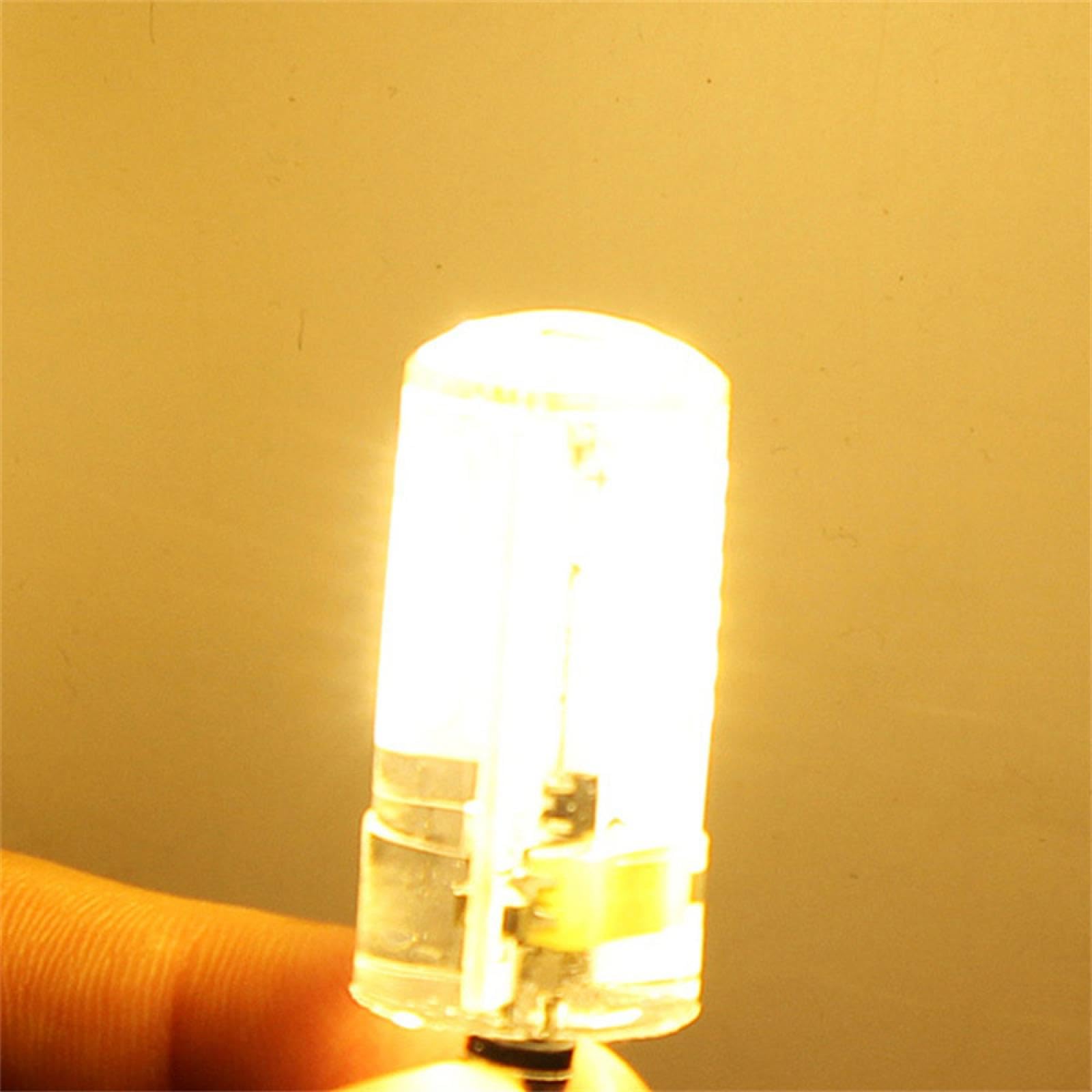 Ampoule LED G4 5W à culot à deux broches sans scintillement 6000 K lumière du jour AC/DC 12V 7W T3 G4 à culot à deux broches en silicone pour éclairage domestique 5PC 7W-blanc chaud