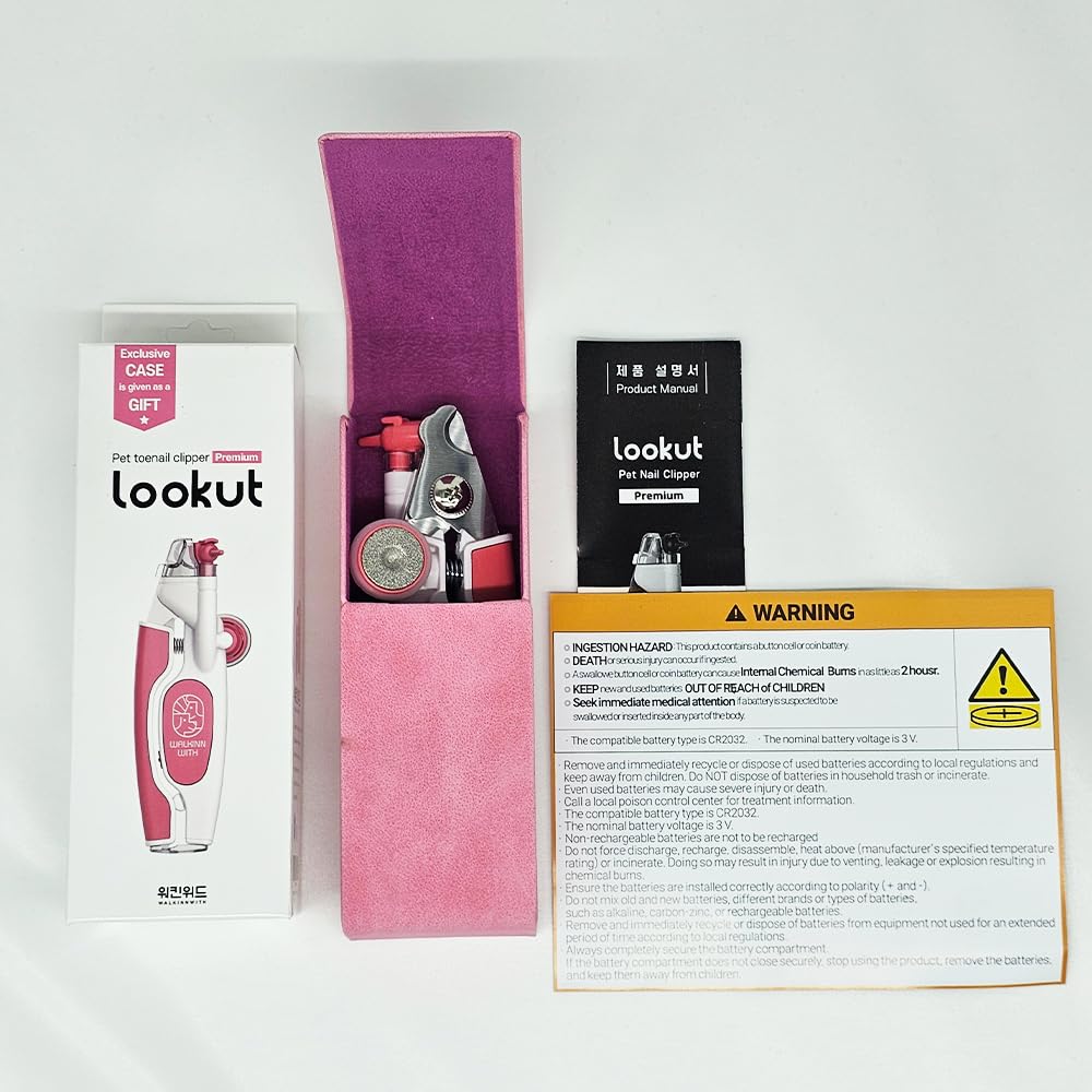 Walkinnwith LOOKUT Coupe-Ongles pour Chien de qualité supérieure avec Guide Lumineux [fabriqué en Corée] Coupe-Ongles pour Chat sûr Coupe-Griffes et piège à Ongles