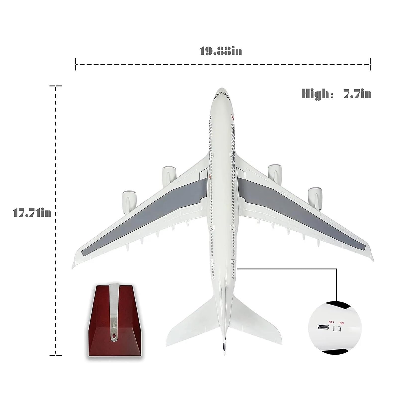 Aerei in Scala 1:160 per Modelli di Aerei A380 Air France aeroplani pressofusi con Luce a LED Modello di Aereo passeggeri Adatto per la visualizzazione (Senza Luce)