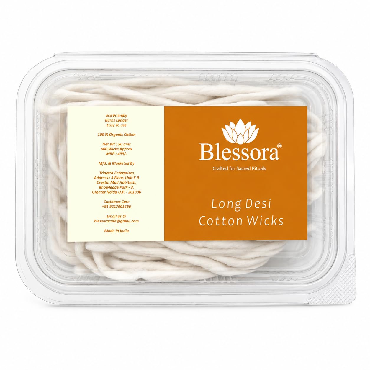 Blessora Desi Long Cotton Wicks Diya Batti - White Long Rui for Pooja | Long Lasting Aarti Use | Temple Daily Worship (Pack of 600 Pcs)-image-42