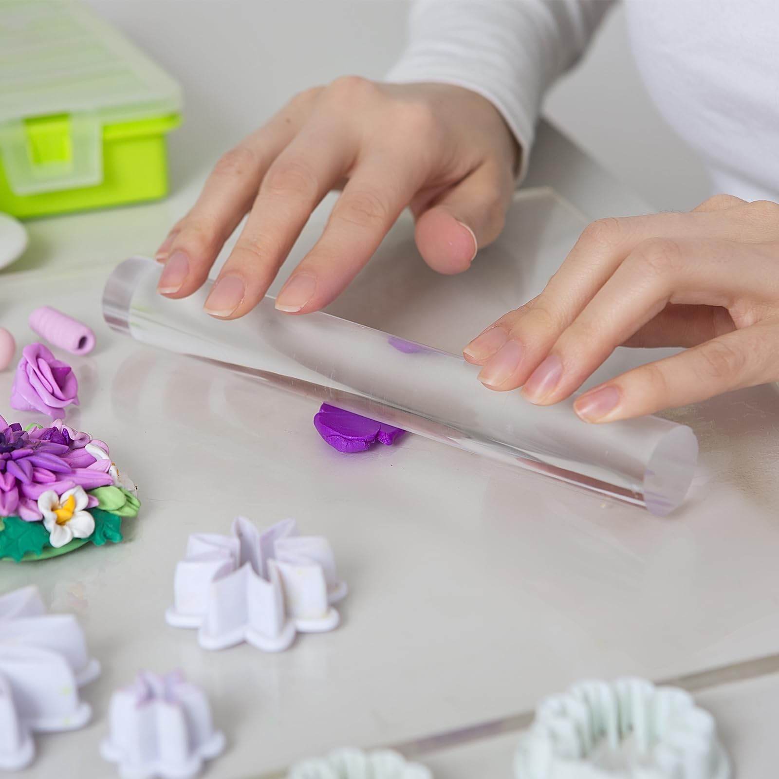 アクリル粘土ローラー ソリッド麺棒 5本入り プロ仕様 ノンスティック プラスチック製 丸型 成形、彫刻、モデリング DIY クラフ トレンダーレザー  STAEDTLER ステッドラー FIMO フィモ アクリルローラー クレイ粘土 樹脂粘土(ポリマークレイ) オーブンクレイ : 印鑑と文具 ..., image size:1600x1600