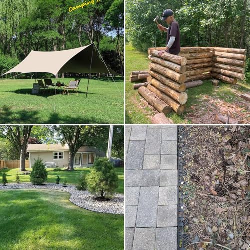 Image of 12-inch Artificial Turf Stakes Galvanized Metal Spiral Spikes(16) | Solid Landscape Edging Spikes for Outdoor, Heavy-Duty Rust Resistant Security Anchoring Garden Tent Stakes