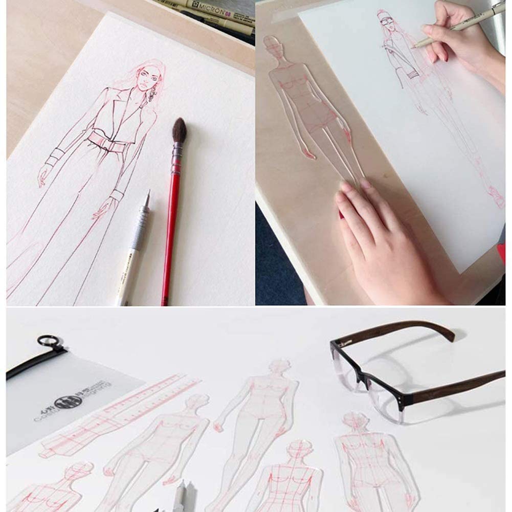 Medición de Ropa Humanoide Femenino Conjunto de Reglas de Plantilla de Curva Francesa Herramientas de Costura Artesanales de Medición de Ropa Regla de Plantilla Transparente de Moda reglas de costura