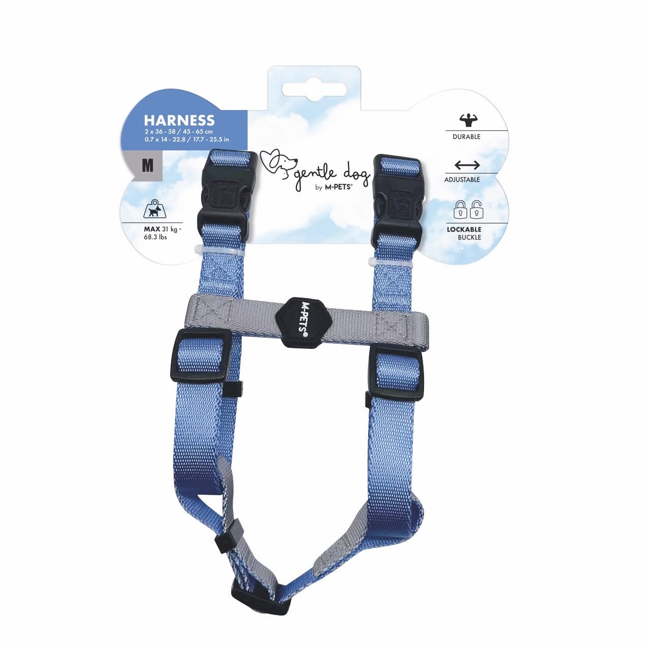 M-PETS GENTLE DOG GÖĞÜS TASMASI BLUE (M)