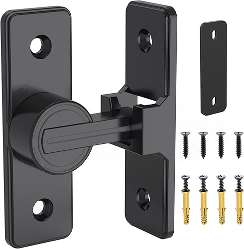 Herrajes para cerradura de puerta de granero, pestillos de compuerta de seguridad resistente de 90 grados, cerradura de pestillo de perno abatible,