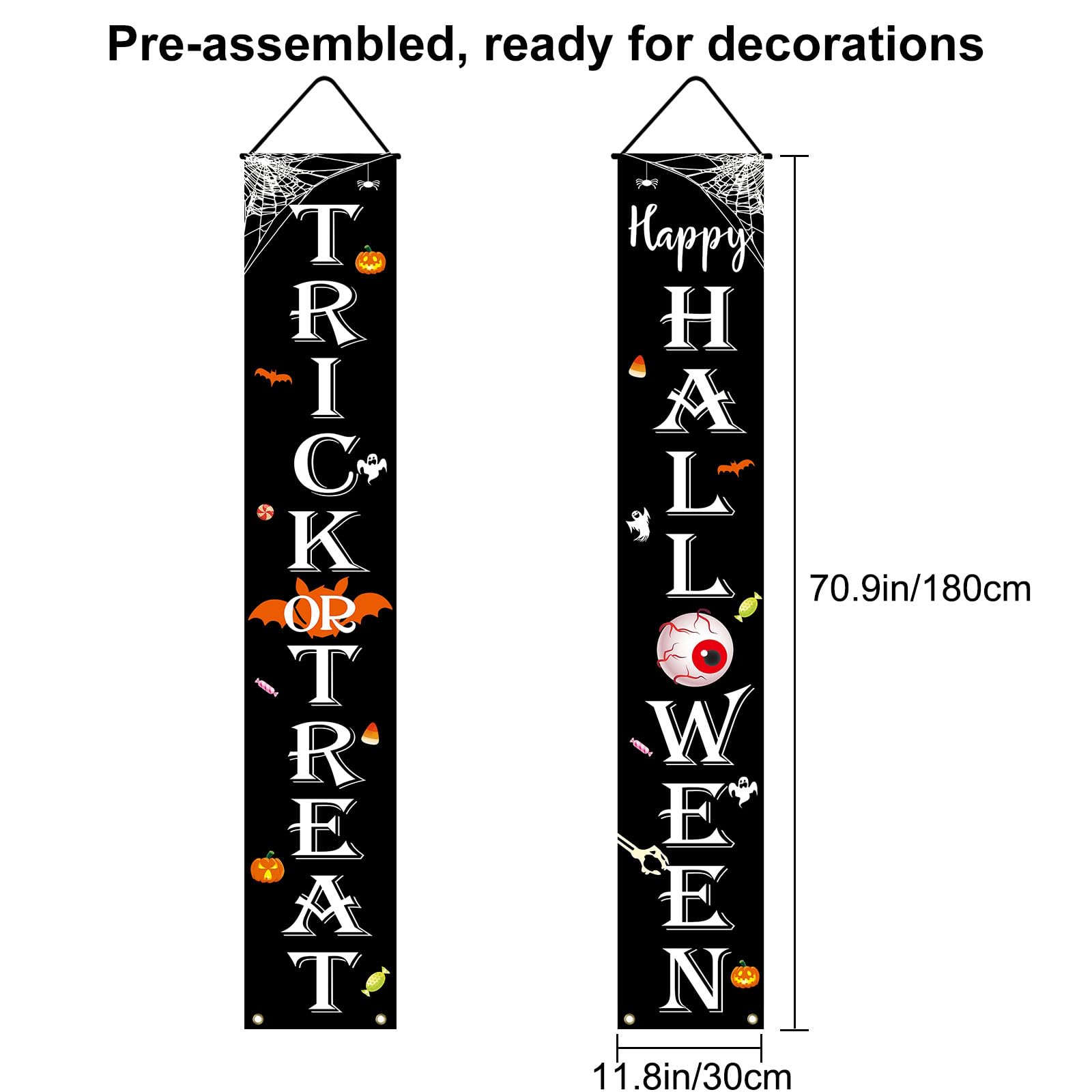 Dekoracje halloweenowe na zewnątrz sztuczka lub smakołyk Happy HALLOWEEN baner ganek znak dekoracja Halloween dekoracje drzwi do wewnątrz na zewnątrz ściana artykuły imprezowe