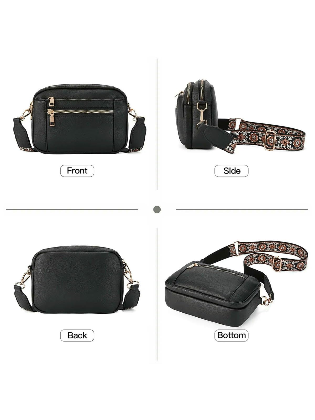 Modna damska torba crossbody z zamkiem błyskawicznym, torba na ramię ze skóry PU na co dzień, modna wszechstronna wysokiej jakości torba na codzienne dojazdy do pracy